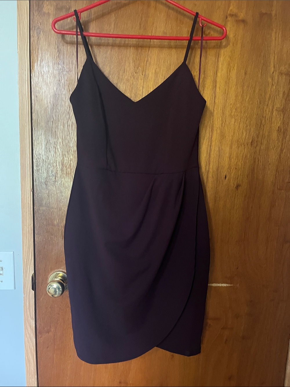 Eclipse Plum Wrap-Front Mini Dress